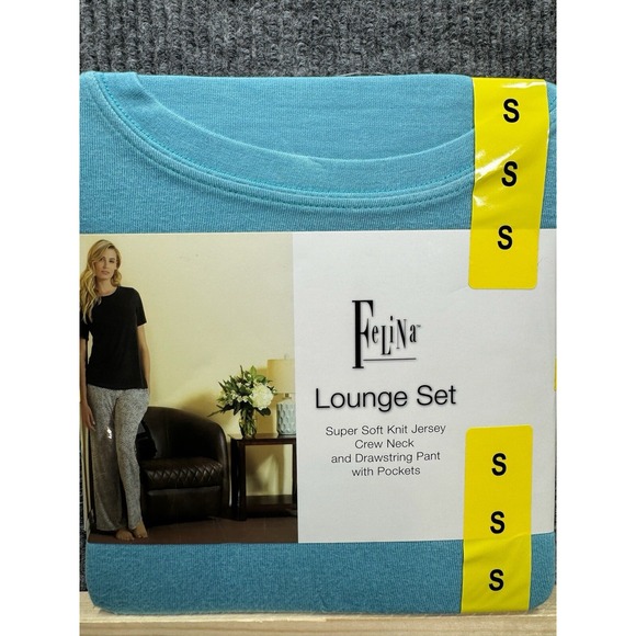 Felina Pajamas Women's‎ Small 2 Piece Soft Knit Lounge Set Shirt Pants New - Picture 1 of 6